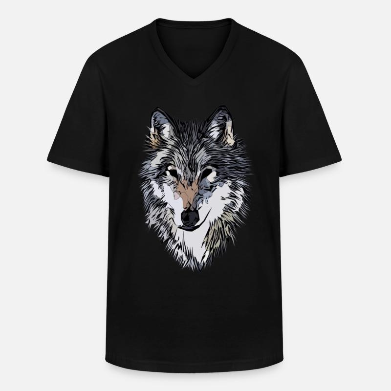 Hunde Gesicht Grafik Design - Männer-T-Shirt mit V-Ausschnitt - Schwarz