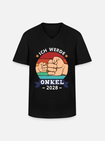 Ich werde Onkel 2028 - Männer-T-Shirt mit V-Ausschnitt - Schwarz