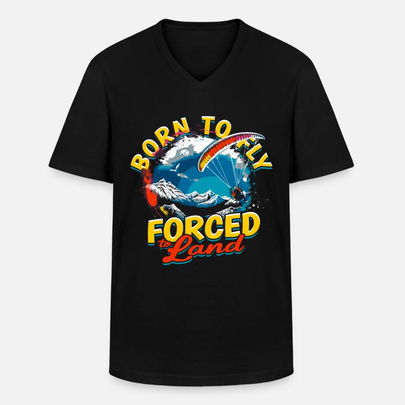 Paramotoring paramotor - Men's V-Neck T-Shirt - black
