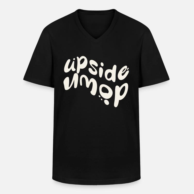 upside down - Männer-T-Shirt mit V-Ausschnitt - Schwarz