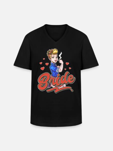 Bride - Men's V-Neck T-Shirt - black