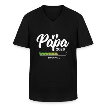 Papa Loading 2026 - Männer-T-Shirt mit V-Ausschnitt - Schwarz - Vorne - AI Model Male 178 dark (178cm)
