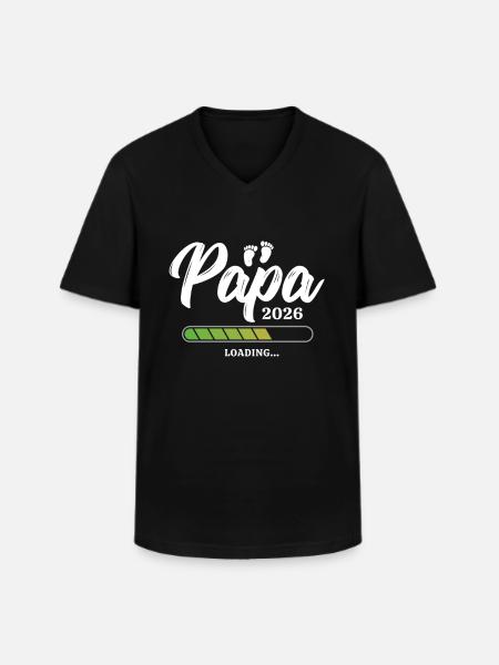 Papa Loading 2026 - Men's V-Neck T-Shirt - black