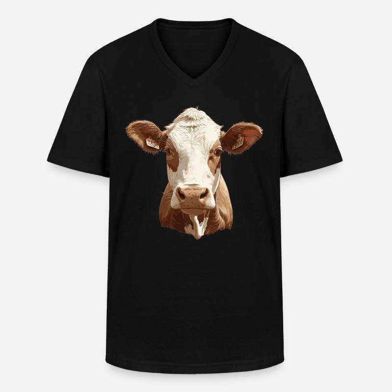 Cows Cow - Men's V-Neck T-Shirt - black