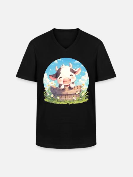 Cows Cow - Men's V-Neck T-Shirt - black