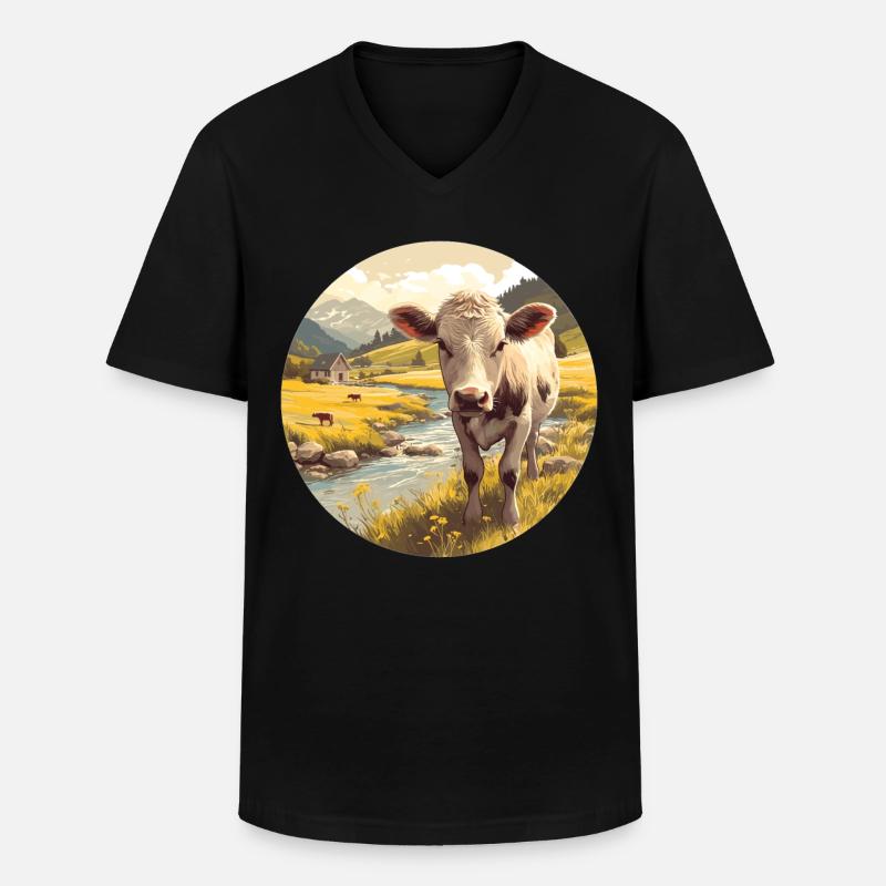 Kühe Kuh - Männer-T-Shirt mit V-Ausschnitt - Schwarz