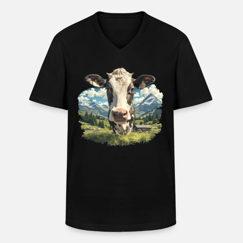 Kühe Kuh - Männer-T-Shirt mit V-Ausschnitt - Schwarz