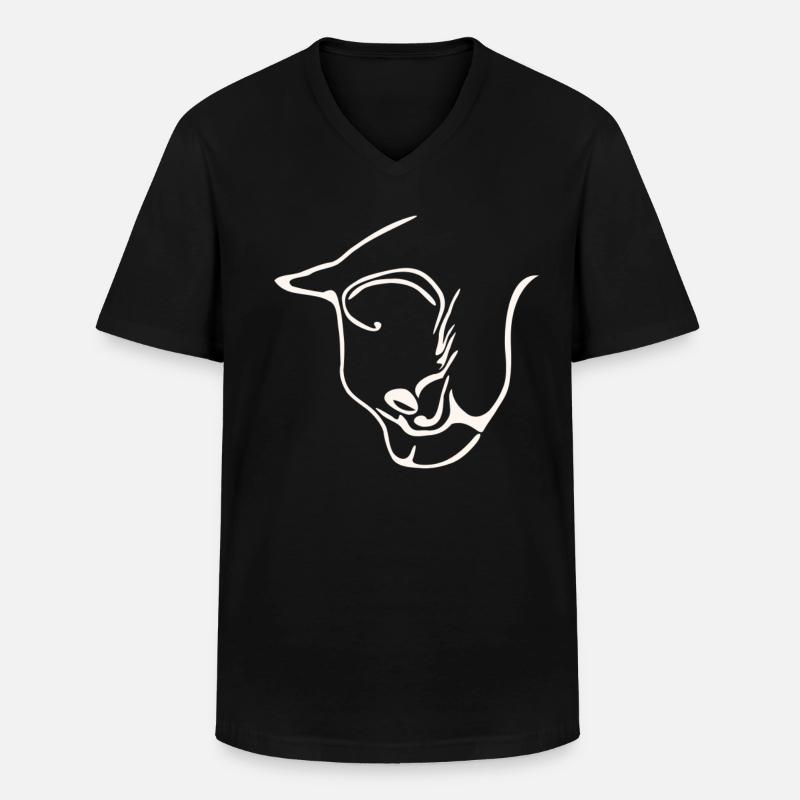 cat face graphic design - Männer-T-Shirt mit V-Ausschnitt - Schwarz