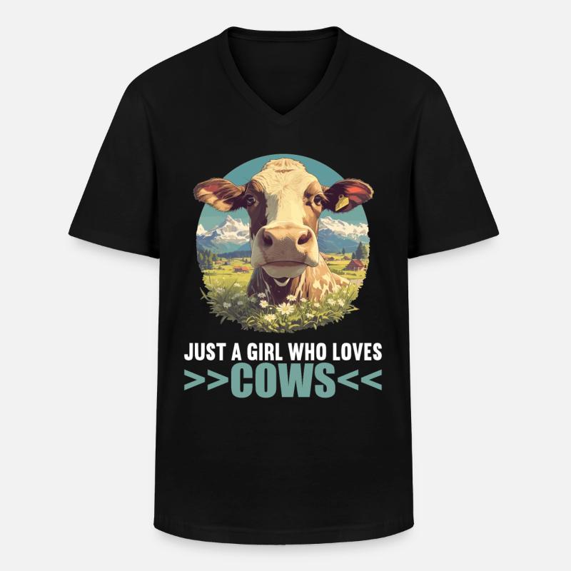 Kühe Kuh - Männer-T-Shirt mit V-Ausschnitt - Schwarz