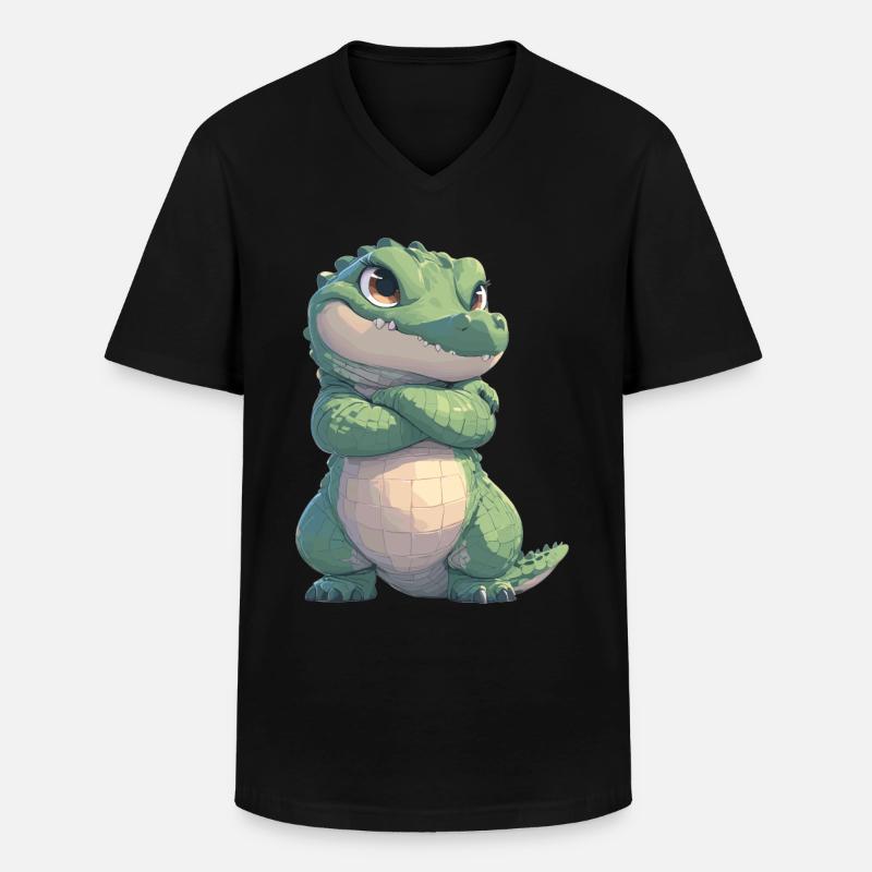 Krokodile Krokodil - Männer-T-Shirt mit V-Ausschnitt - Schwarz