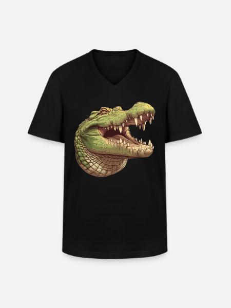 Crocodiles Crocodile - Men's V-Neck T-Shirt - black