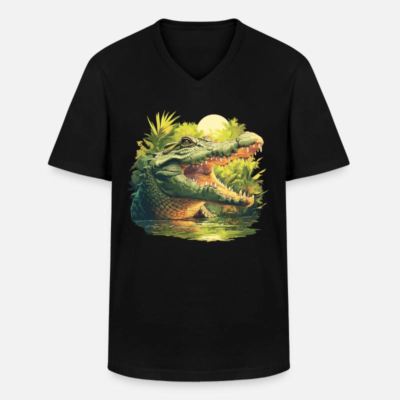 Krokodile Krokodil - Männer-T-Shirt mit V-Ausschnitt - Schwarz