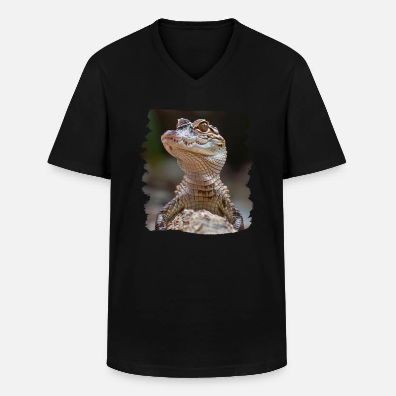 Crocodiles Crocodile - T-shirt col V Homme - noir