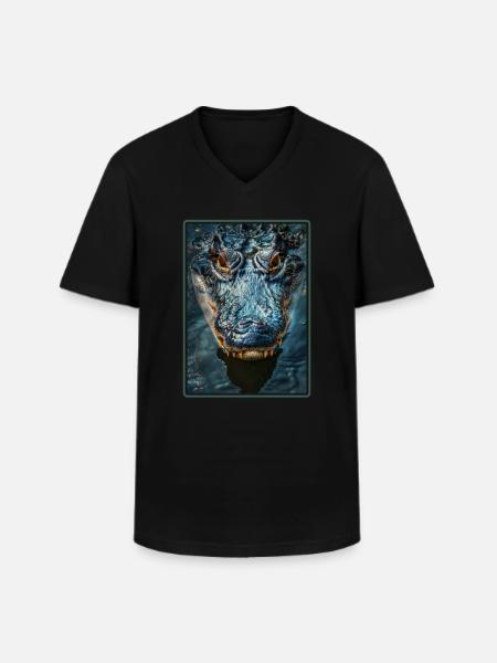 Crocodiles Crocodile - Men's V-Neck T-Shirt - black