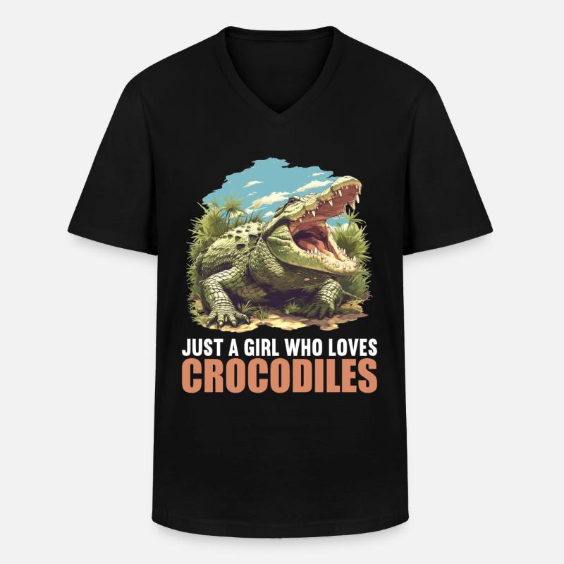 Krokodile Krokodil - Männer-T-Shirt mit V-Ausschnitt - Schwarz