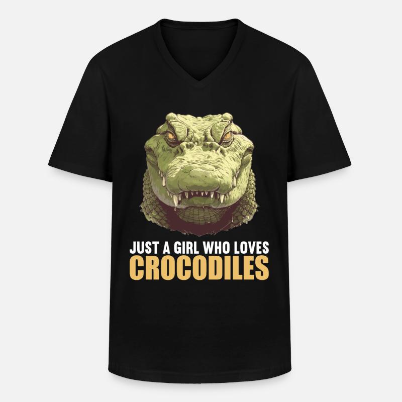 Krokodile Krokodil - Männer-T-Shirt mit V-Ausschnitt - Schwarz