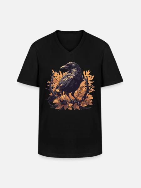 Crows Crow - Men's V-Neck T-Shirt - black