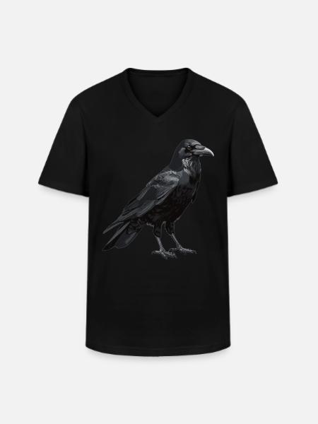 Crows Crow - Men's V-Neck T-Shirt - black