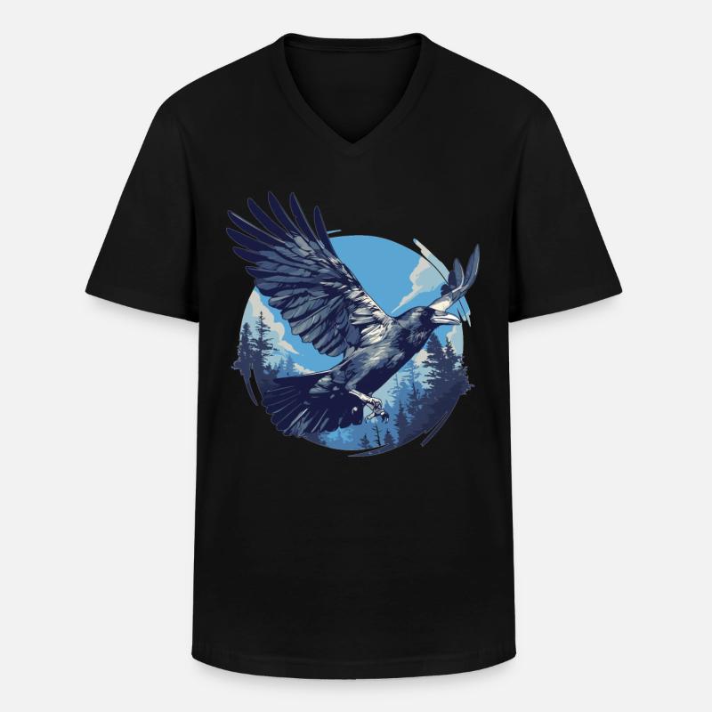 Krähen Krähe - Männer-T-Shirt mit V-Ausschnitt - Schwarz