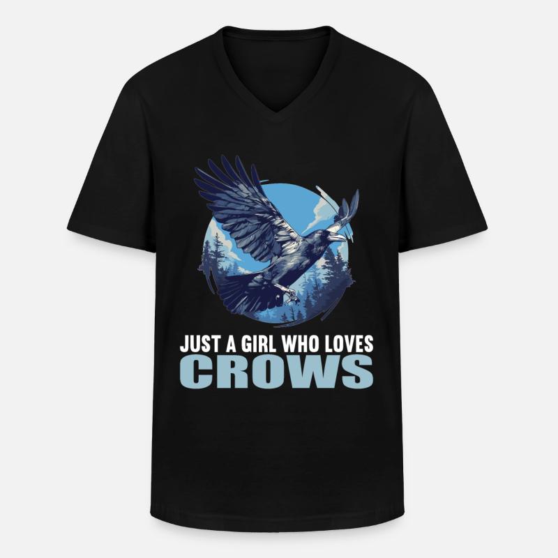 Krähen Krähe - Männer-T-Shirt mit V-Ausschnitt - Schwarz
