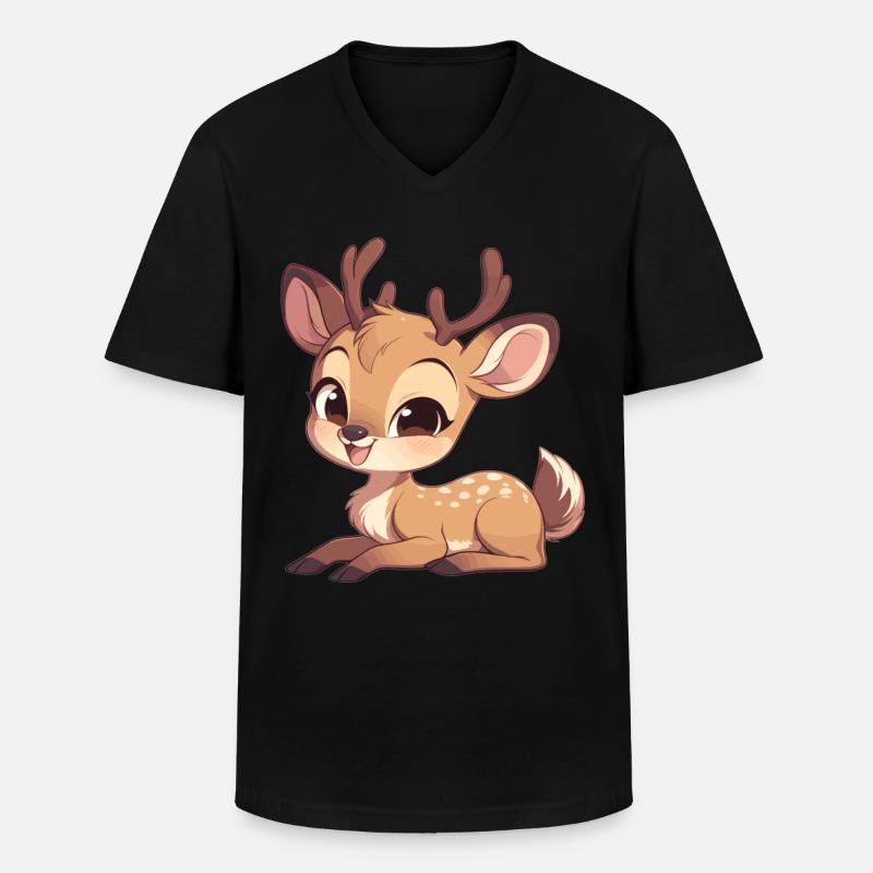 Deer Deer - Men's V-Neck T-Shirt - black