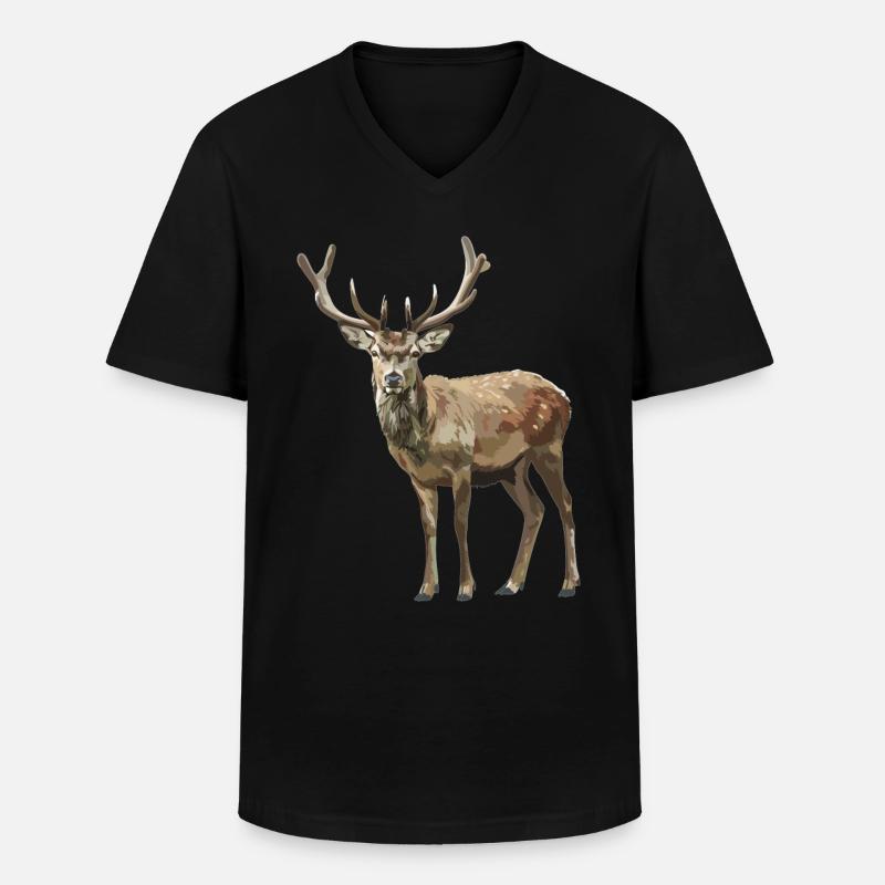 Deer Deer - Men's V-Neck T-Shirt - black