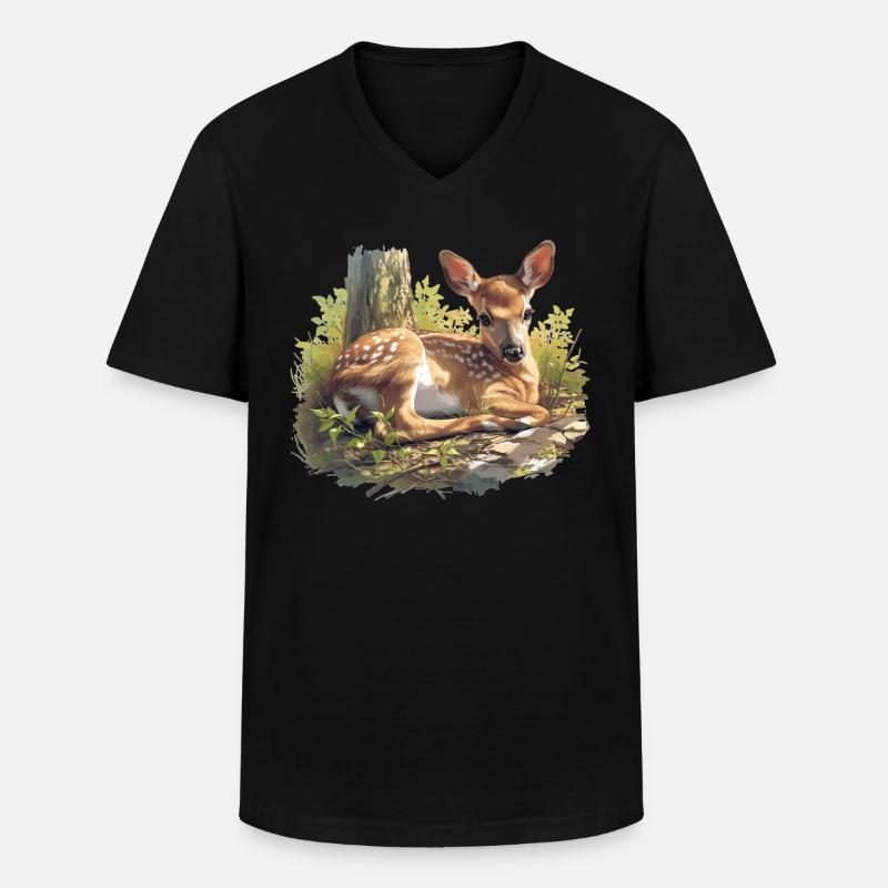 Deer Deer - Men's V-Neck T-Shirt - black