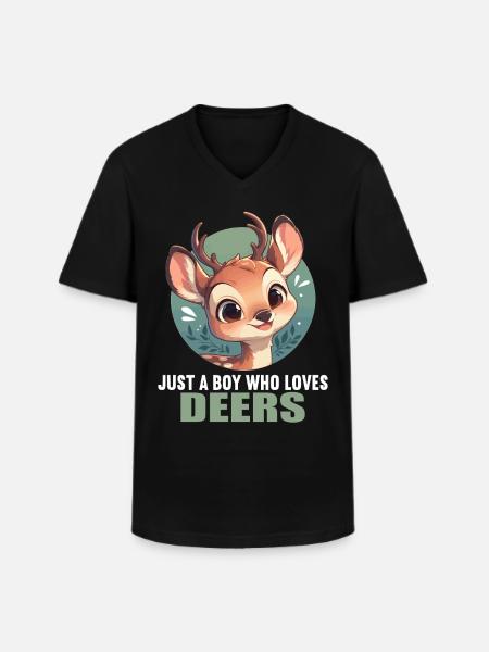 Deer Deer - Men's V-Neck T-Shirt - black