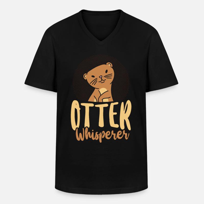 Otter Otter Whisperer - Männer-T-Shirt mit V-Ausschnitt - Schwarz