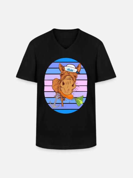 marin marin Moin Ahoy - T-shirt col V Homme - noir