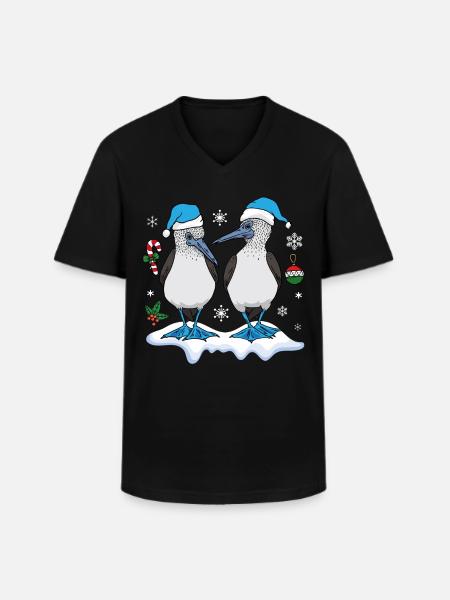 Blue-footed boobies Christmas - Men's V-Neck T-Shirt - black