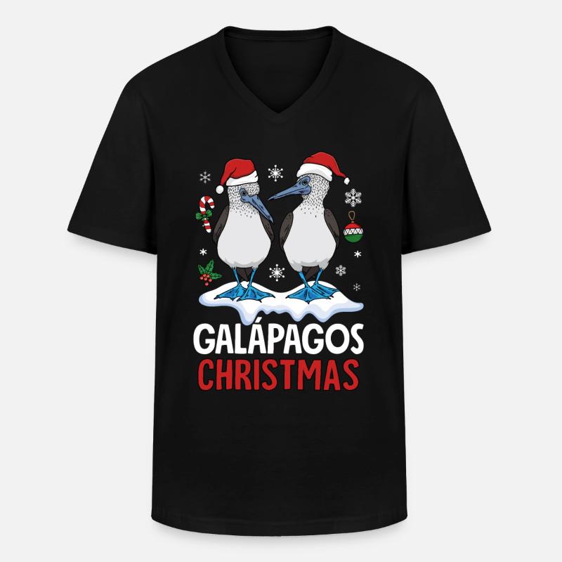 Galapagos Christmas - Männer-T-Shirt mit V-Ausschnitt - Schwarz