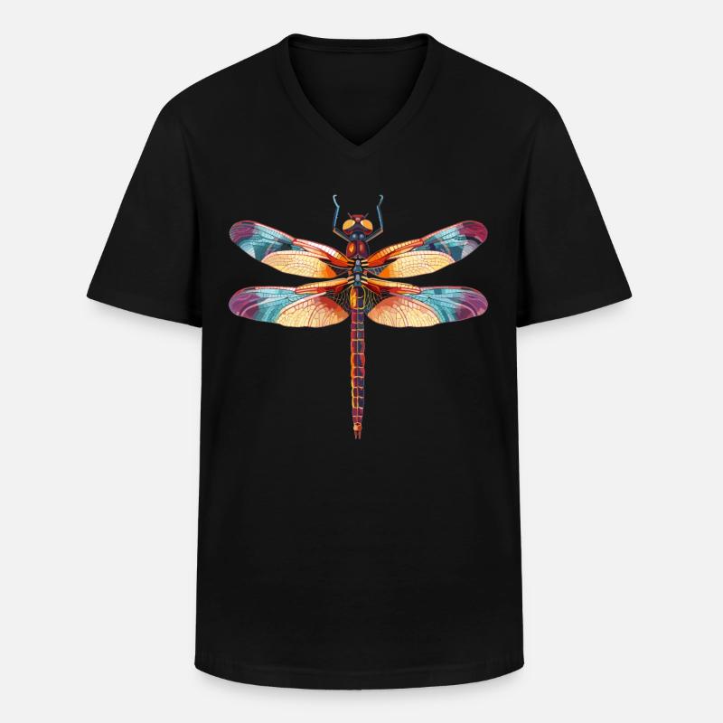 Libellen Libelle - Männer-T-Shirt mit V-Ausschnitt - Schwarz