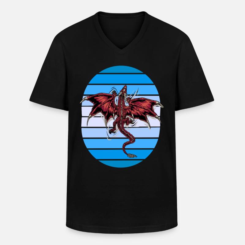mystisch Drache Drachen - Männer-T-Shirt mit V-Ausschnitt - Schwarz