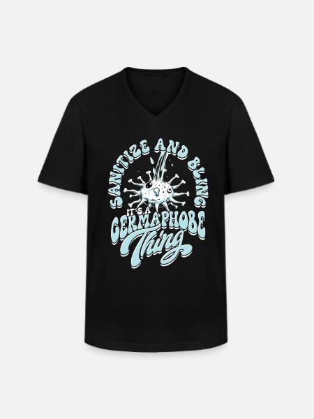 Nuclear phobia Mysophobia - Men's V-Neck T-Shirt - black