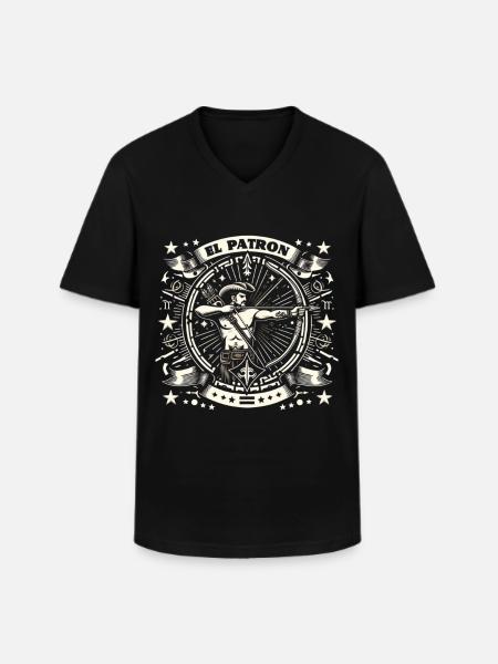 El Patron Western Silhouette - Men's V-Neck T-Shirt - black