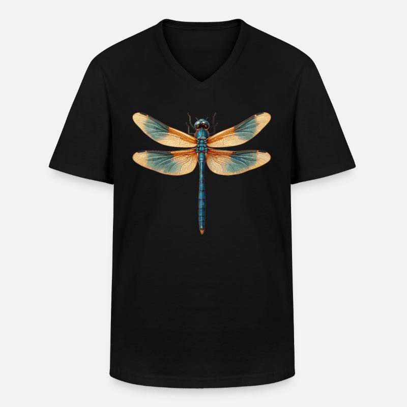 Libellen Libelle - Männer-T-Shirt mit V-Ausschnitt - Schwarz