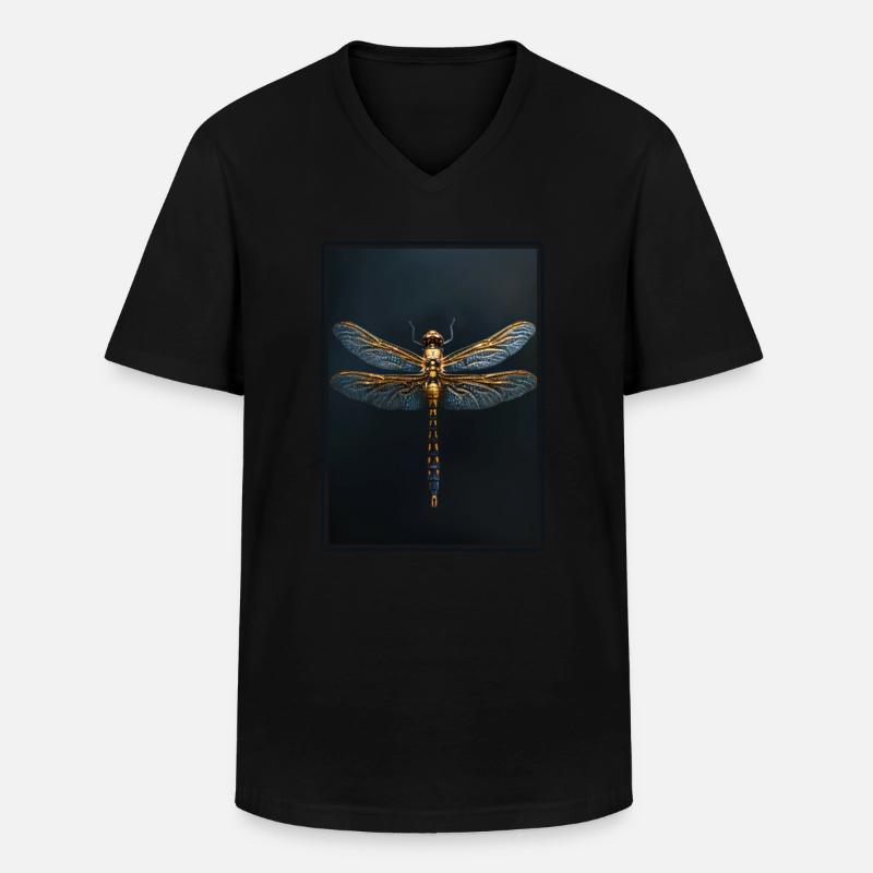 Libellen Libelle - Männer-T-Shirt mit V-Ausschnitt - Schwarz