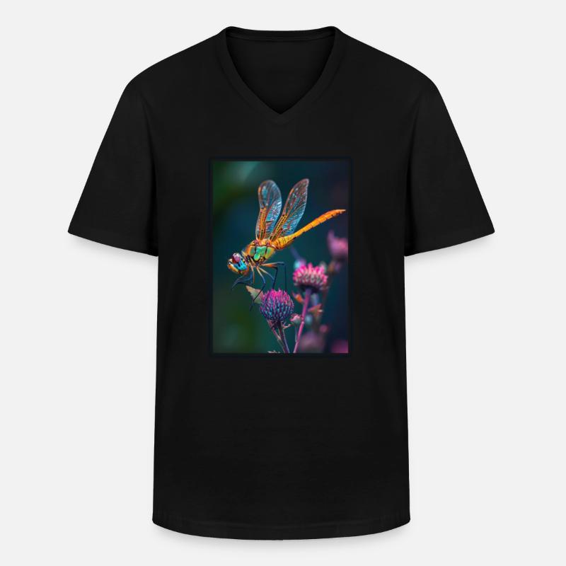 Libellen Libelle - Männer-T-Shirt mit V-Ausschnitt - Schwarz