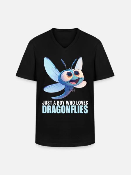 Libellen Libelle - Männer-T-Shirt mit V-Ausschnitt - Schwarz