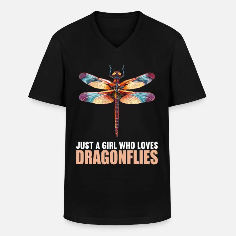 Libellen Libelle - Männer-T-Shirt mit V-Ausschnitt - Schwarz