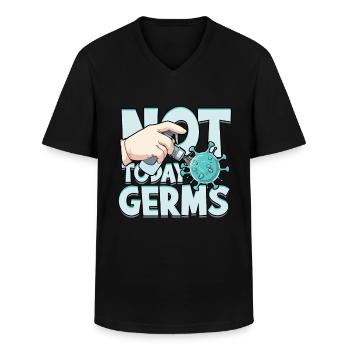 Nucleaire fobie Mysofobie - Klassiek mannen T-shirt met V-hals - zwart - Voor - AI Model Male 178 dark (178cm)