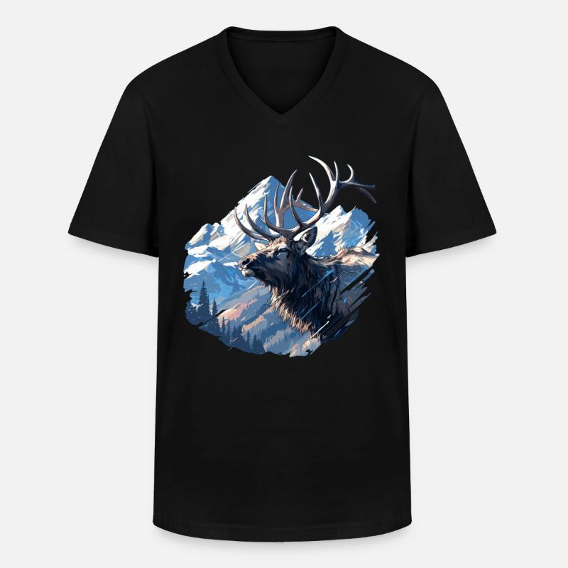 Moose Moose - Men's V-Neck T-Shirt - black