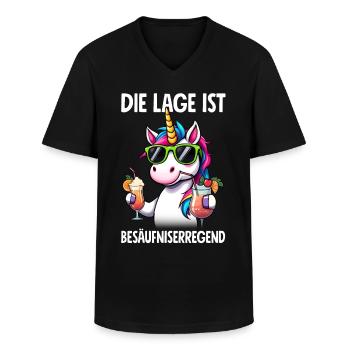 Die Lage Ist Besäufniserregend - Männer-T-Shirt mit V-Ausschnitt - Schwarz - Vorne - AI Model Male 178 dark (178cm)