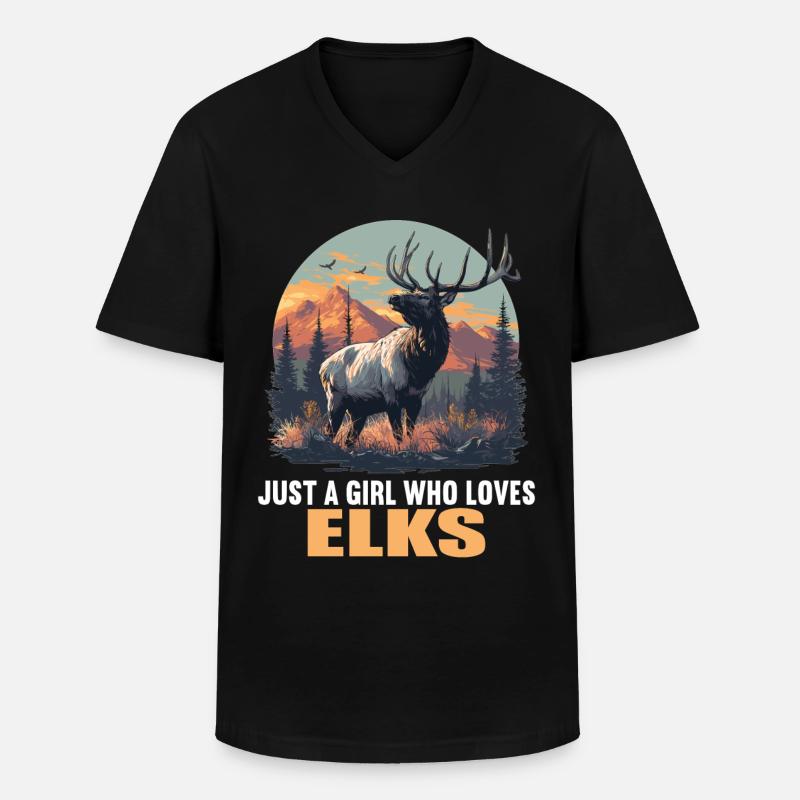 Moose Moose - Men's V-Neck T-Shirt - black