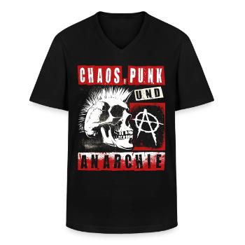 Punk Rock Pogo Anarchy Punks Punk Rocker Punk - Men's V-Neck T-Shirt - black - Front - AI Model Male 178 dark (178cm)
