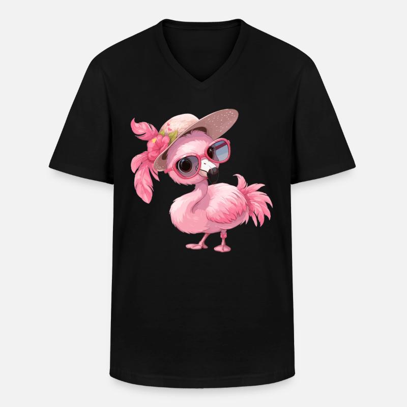 Flamingos Flamingo - Männer-T-Shirt mit V-Ausschnitt - Schwarz