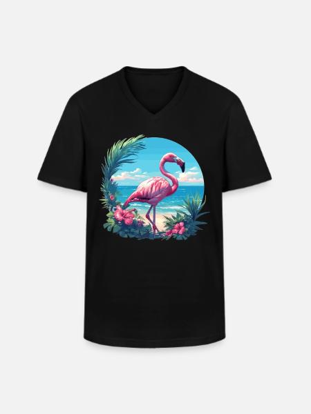 Flamingos Flamingo - Men's V-Neck T-Shirt - black