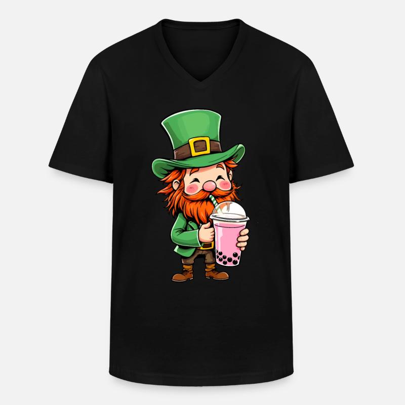Kobold Bubble Tea - Männer-T-Shirt mit V-Ausschnitt - Schwarz