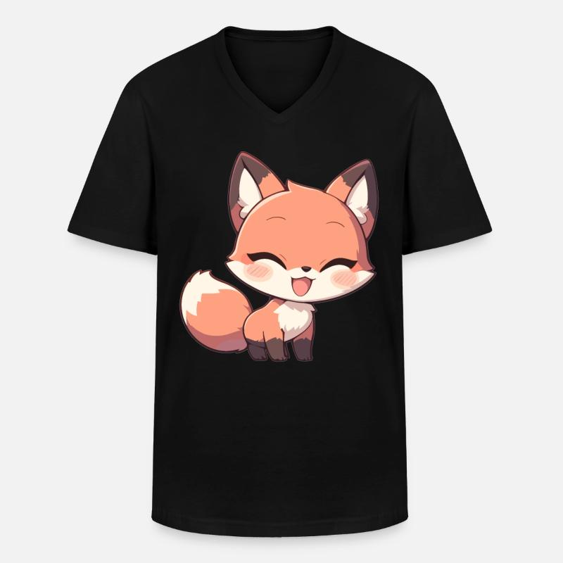 Foxes Fox - Men's V-Neck T-Shirt - black